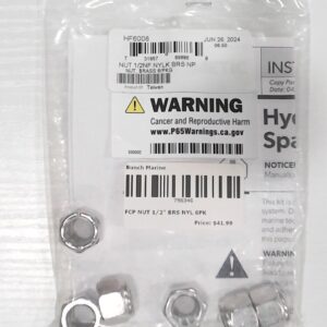SeaStar 1/2" Nylon Brass Nuts - 6 Pack