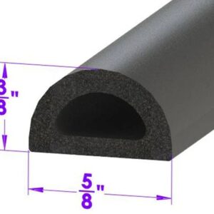 D Shaped Black Rubber Seal