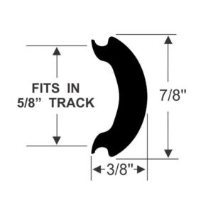 Flexible Rub Rail Insert (Fits in 5/8" Track) 3/8" by 7/8"