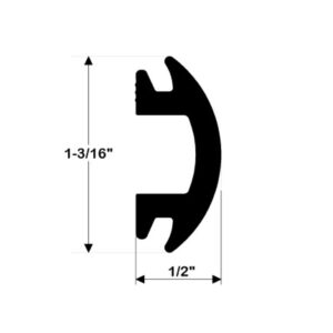 Flexible Black Rub Rail 1-3/16" by 1/2" for Ranger Boats