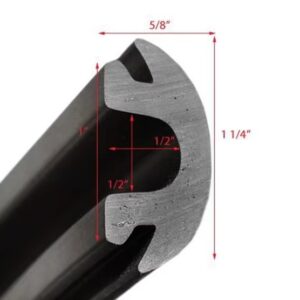 Flexible Black Rub Rail Insert 5/8" by 1-1/4"