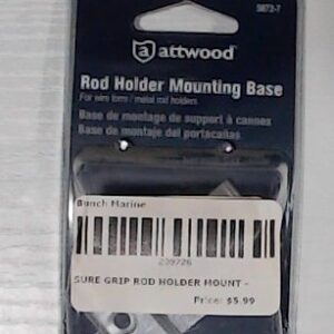 Attwood Sure Grip Steel Rod Holder Flat Rail Base