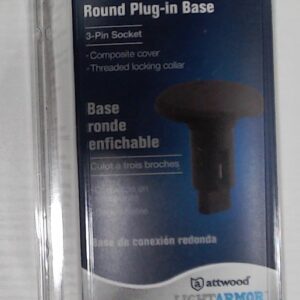 Attwood LightArmor 910R Series Round Plug-In Base - Black Composite - 3 Pin