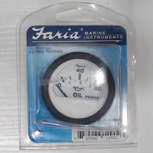 Faria Euro White Gauges - Oil Pressure Gauge 80 PSI