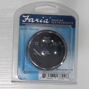 Faria Chesapeake Black Stainless Steel Gauges - Oil Pressure Gauge 80 PSI