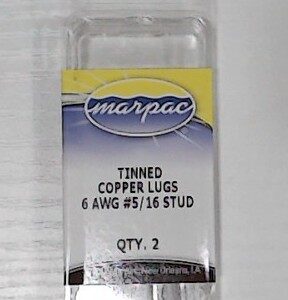 Marpac Tinned Copper Lugs - 6 AWG, #5/16