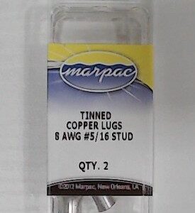 Marpac Tinned Copper Lugs – 8 AWG, #5/16