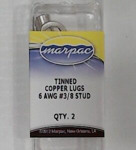 Marpac Tinned Copper Lugs – 6 AWG, #3/8