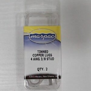 Marpac Tinned Copper Lugs – 4 AWG, #3/8