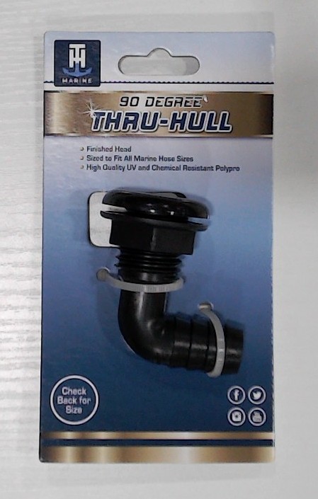 Th Marine Black Plastic 90° Thru-Hull Connectors