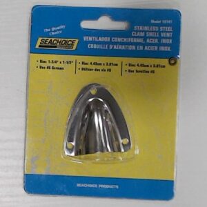 Seachoice 16141 Stainless-Steel Clam Shell Vent - 1-21/32" x 1-3/4" x 7/16"
