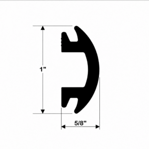 Flexible Black Rub Rail Insert 1" by 5/8"